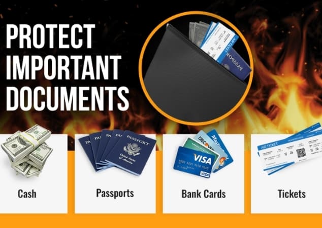Fireproof bags can protect important documents