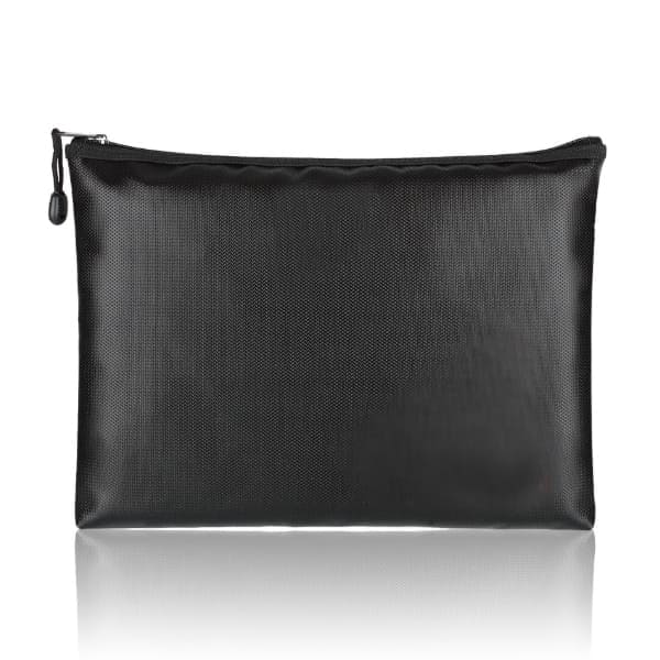 black fireproof document bag